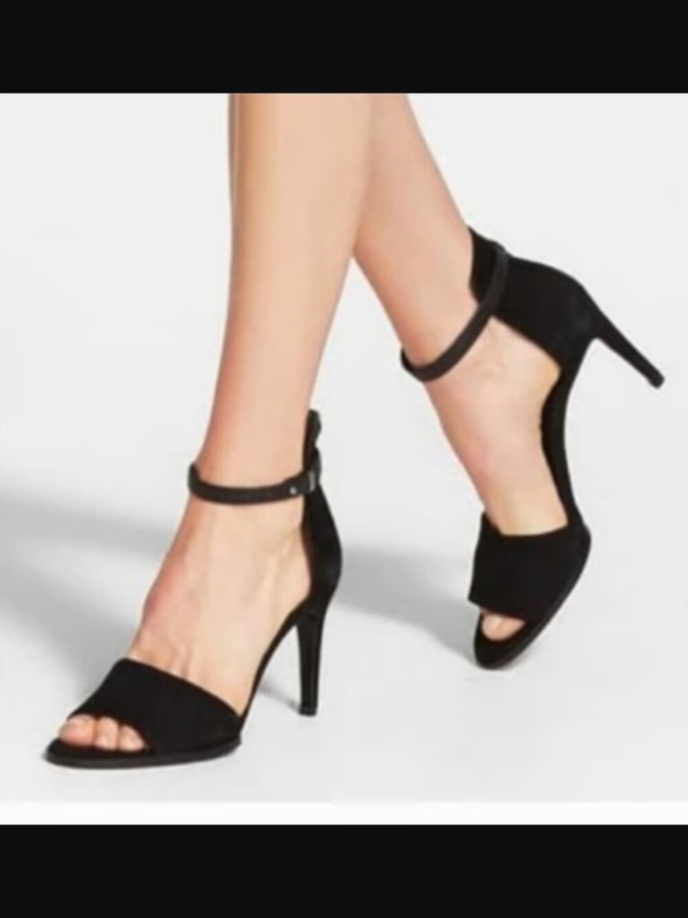Vince Black Suede Open-Toe Ankle-Strap Heels Sandals Size 5.5M Retail $425.00